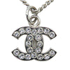 Chanel CC Brass and Strass Pendant Necklace Secondhand