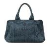 Prada Denim Canapa Logo Tote Secondhand
