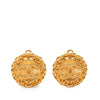 Chanel CC Gold Plated Round Clip On Earrings Secondhand