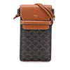 Celine Triomphe Coated Canvas Phone Pouch Flap Crossbody Secondhand
