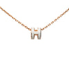 Hermès Rose Gold Plated Enamel Mini Pop H Pendant Necklace Secondhand