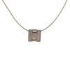 Hermès Palladium Plated Enamel Cage dH Cube Necklace Secondhand