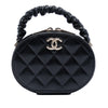 Chanel CC Quilted Lambskin Oval Top Handle Clutch Secondhand