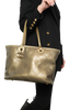 Chanel Tote Bag In Iridescent Khaki Leather Secondhand