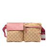 Secondhand Gucci GG Canvas Web Double Pocket Belt Bag