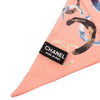 Secondhand Chanel CC Watercolor Floral Print Silk Slim Bandeau Scarf