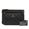 Chanel CC Quilted Caviar Multi Zip Pouch Secondhand