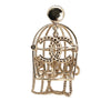 Chanel CC Gold Plated Faux Pearl and Rhinestones Logo Birdcage Brooch Secondhand