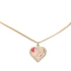 Chanel CC Gold Plated Enamel Heart Pendant Necklace Secondhand