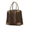 Fendi Large Zucca Canvas Mixed Media Tote Secondhand
