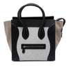 Celine Mini Canvas and Suede Tricolor Luggage Tote Secondhand