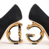Dolce & Gabbana Cloth x Glitter DG logo Mary Jane Heels Baroque in Black, Size 36 EU Secondhand