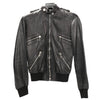 Dolce & Gabbana Black Leather and Leopard Biker Jacket, Size 38 Secondhand