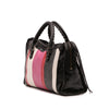 Balenciaga Small Lambskin Motocross Striped Classic City Satchel Secondhand
