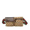 Gucci GG Canvas Web Double Pocket Belt Bag Secondhand