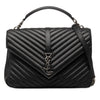 Saint Laurent Large Chevron Sheepskin Monogram College Bag Secondhand