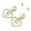 Chanel Gold Plated CC Rhinestone Heart Earrings Secondhand