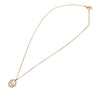 Dior Gold Plated Logo Rhinestones Pendant Necklace Secondhand