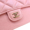 Chanel CC Quilted Iridescent Caviar Flap Zip Wristlet Pouch Secondhand
