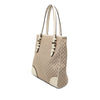 Celine Croc Embossed Leather Trimmed Macadam Canvas Tote Secondhand