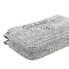 Chanel Tweed Deauville Double Zip Clutch with Chain Secondhand