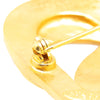 Chanel Gold Plated CC Heart Brooch Secondhand