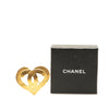 Chanel Gold Plated CC Heart Brooch Secondhand
