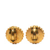Chanel CC Gold Plated and Enamel Button Clip On Earrings Secondhand
