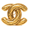 Chanel Gold Plated Quilted CC Brooch Secondhand
