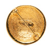Chanel CC Gold Plated Quilted Round Brooch Secondhand