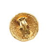 Chanel CC Gold Plated Round Crest Clip On Earrings Secondhand