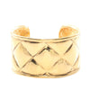 Chanel CC Gold Plated Quilted Wide Cuff Bracelet Secondhand