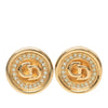 Dior Gold Plated Strass CD Logo Clip On Earrings Secondhand