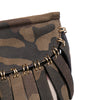 Burberry House Check Canvas and Suede Camouflage Fringe Clutch with Strap Secondhand