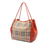 Secondhand Burberry Small Haymarket Check Coated Canvas and Calfskin Canterbury Tote