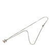 Chanel Silver Plated CC Rhinestones Pendant Necklace Secondhand