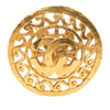 Chanel CC Gold Plated Medallion Round Brooch Secondhand