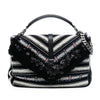 Saint Laurent Large Chevron Berber Monogram College Satchel Secondhand
