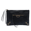 Balenciaga Medium Goatskin Motocross Classic Metallic Edge Clutch Secondhand