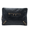 Balenciaga Lambskin Motocross Giant 12 Zip Around Flat Clutch Secondhand