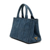 Prada Small Denim Canapa Logo Tote Secondhand