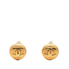 Chanel CC Gold Plated Button Clip On Earrings Secondhand