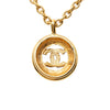 Chanel CC Gold Plated Round Pendant Necklace Secondhand
