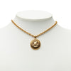 Chanel CC Gold Plated Round Pendant Necklace Secondhand