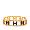 Hermès Gold Plated Enamel Rondo Ash H Bangle Secondhand
