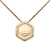 Dior Gold Plated Hexagon Logo Pendant Necklace Secondhand