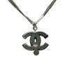 Chanel Ruthenium Resin Faux Pearl and Crystal Double Chain Necklace Secondhand