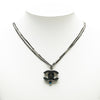 Chanel Ruthenium Resin Faux Pearl and Crystal Double Chain Necklace Secondhand