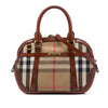 Burberry Small Leather Trimmed House Check Canvas Bridle Orchard Satchel Secondhand
