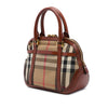 Burberry Small Leather Trimmed House Check Canvas Bridle Orchard Satchel Secondhand